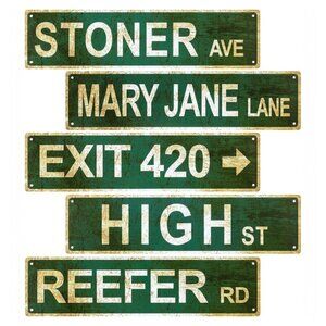 Vintage Exit Sign Decor, 5 Pieces Aluminium Retro Avenue Street Sign, 4 x 16 in